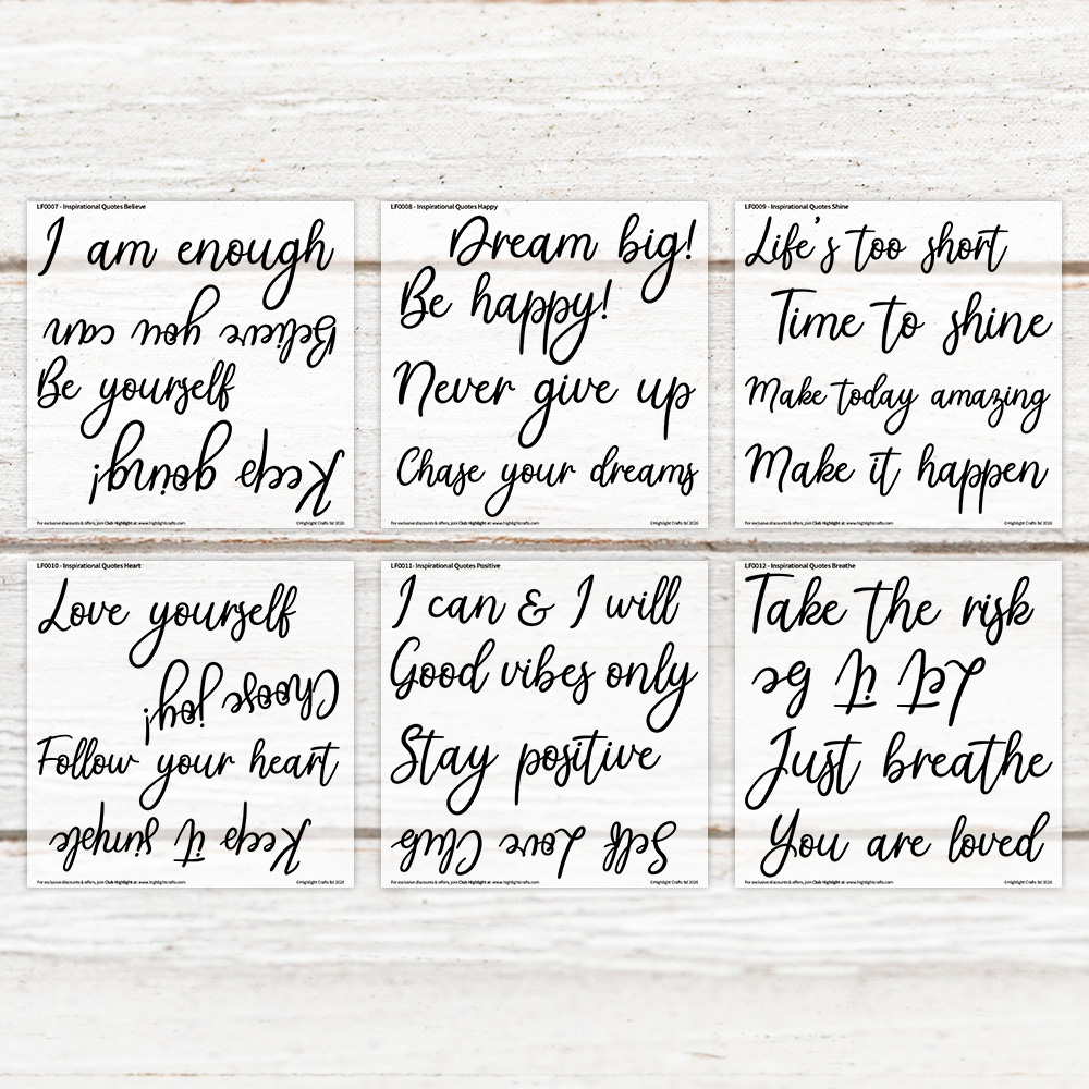 Highlight Luxe Inspirational Quotes (Black) Heat Transfer Sheet Bundle
