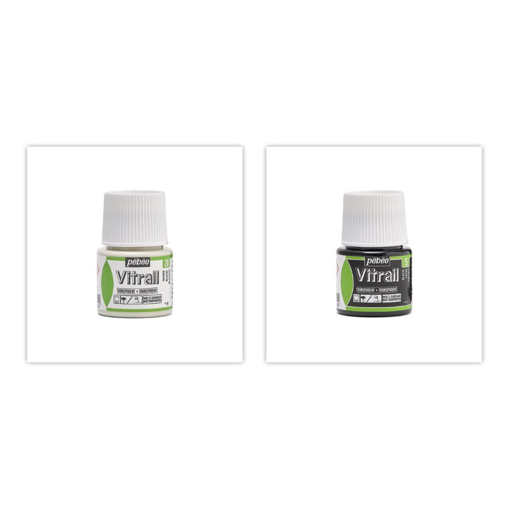 Vitrail Transparent 45ml - Black & White Bundle