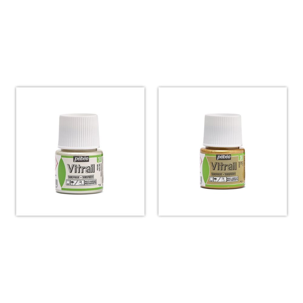 Vitrail Transparent 45ml - Pearl & Gold Bundle