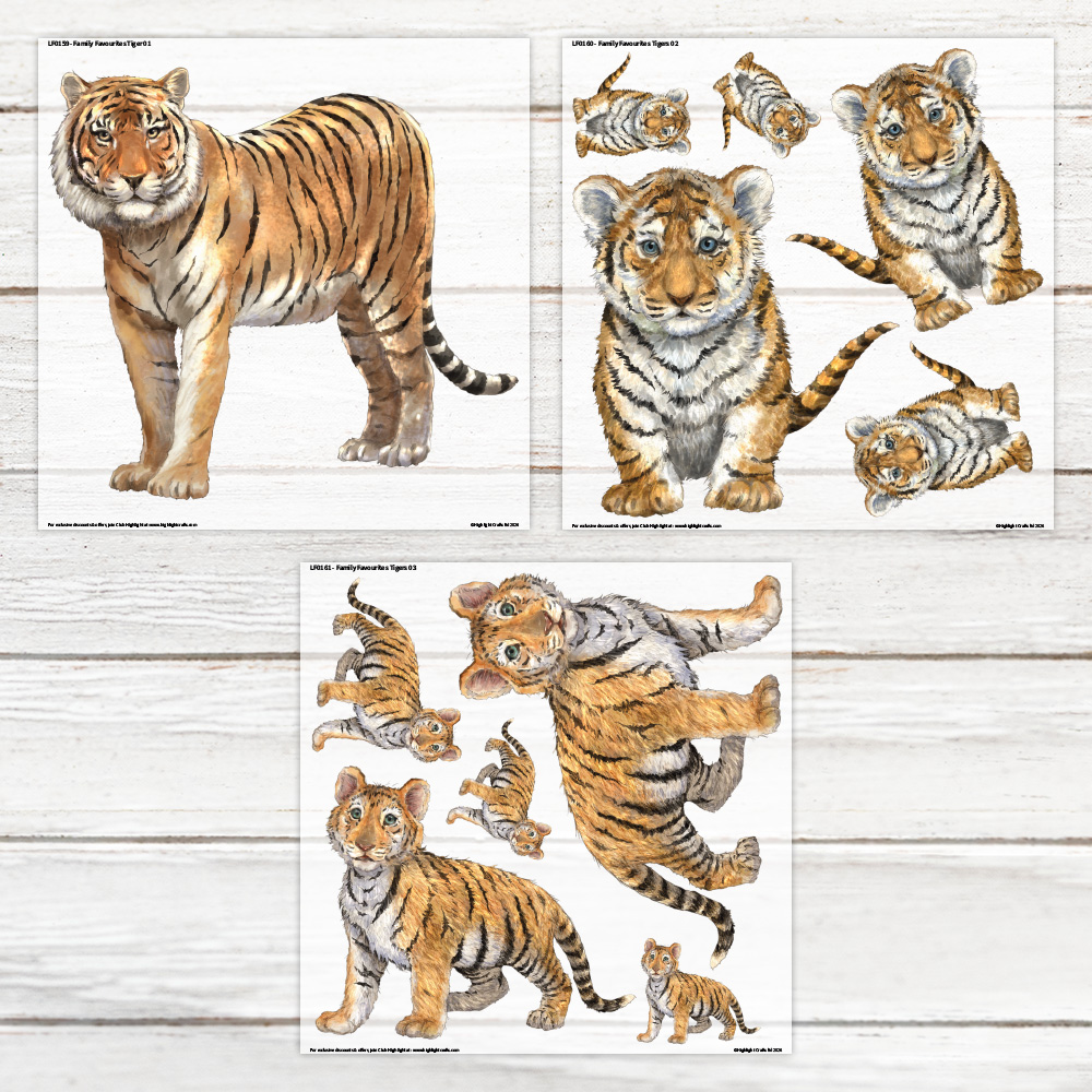 Highlight Luxe Family Favourites Tigers Large Heat Transfer Sheet Bundle