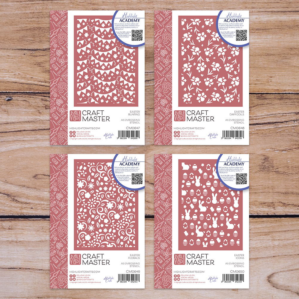 Craft Master Easter Garden A5 Embossing Stencil Bundle