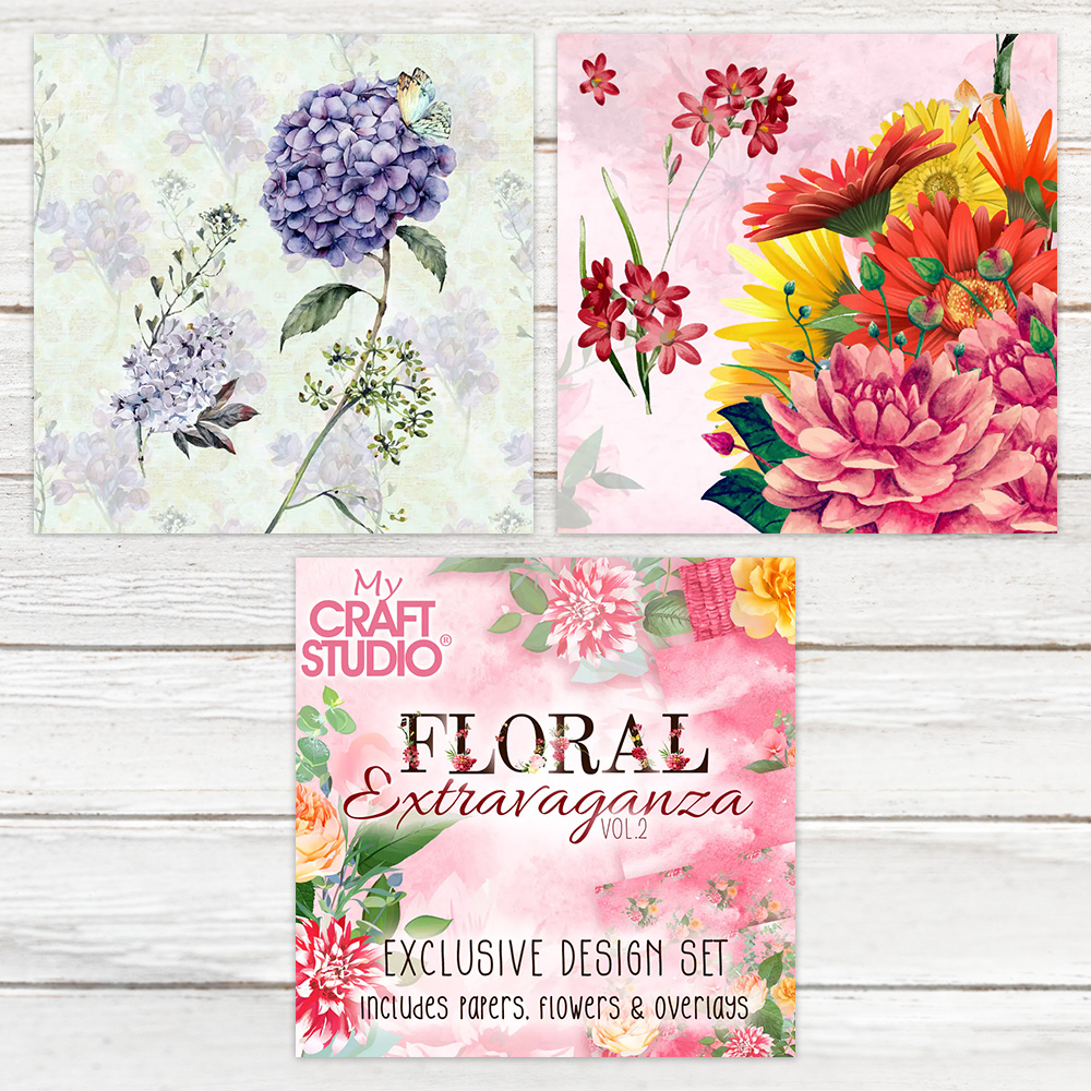 My Craft Studio Floral Extravaganza Artwork Download Trio Bundle