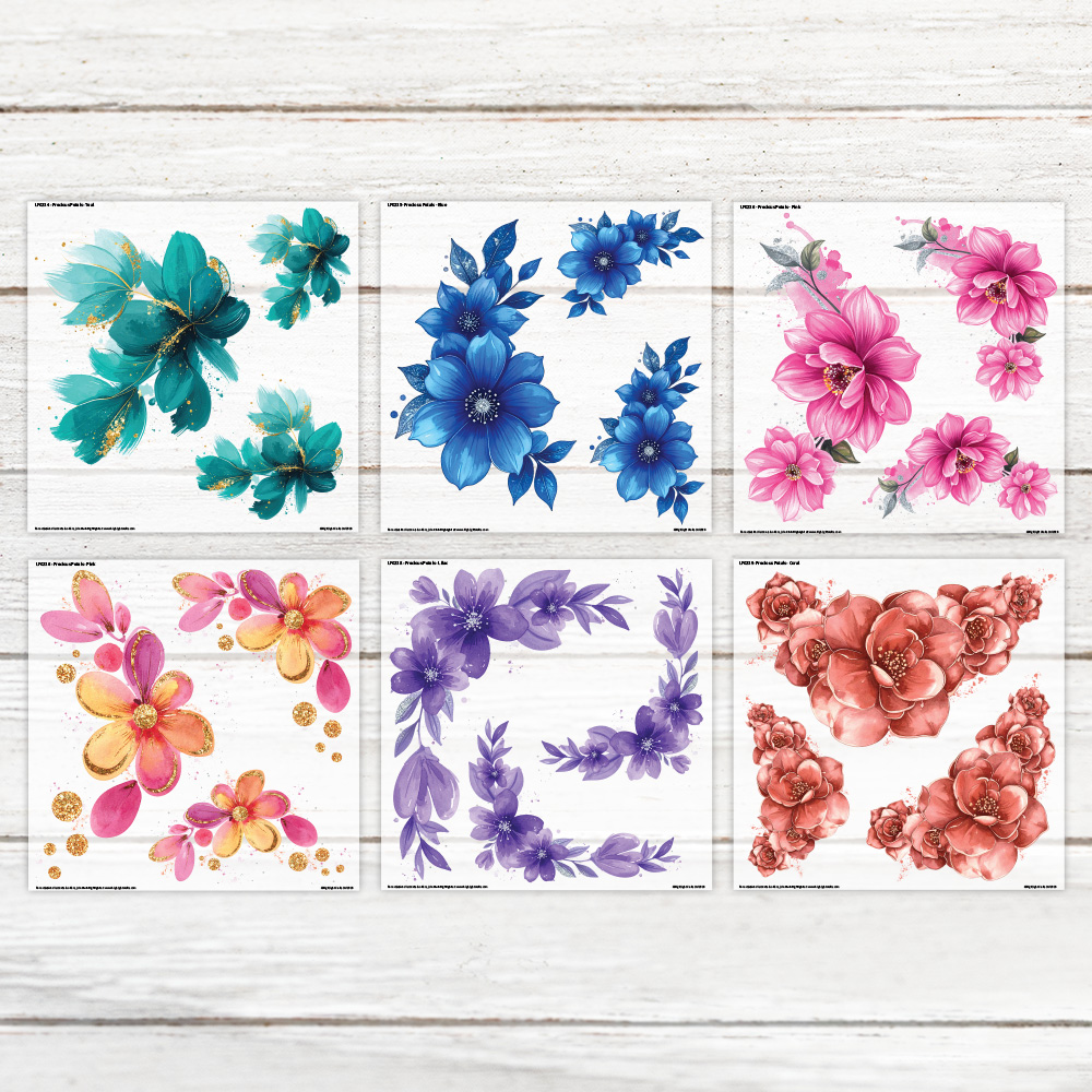 Highlight Luxe Precious Petals Large Heat Transfer Sheet Bundle