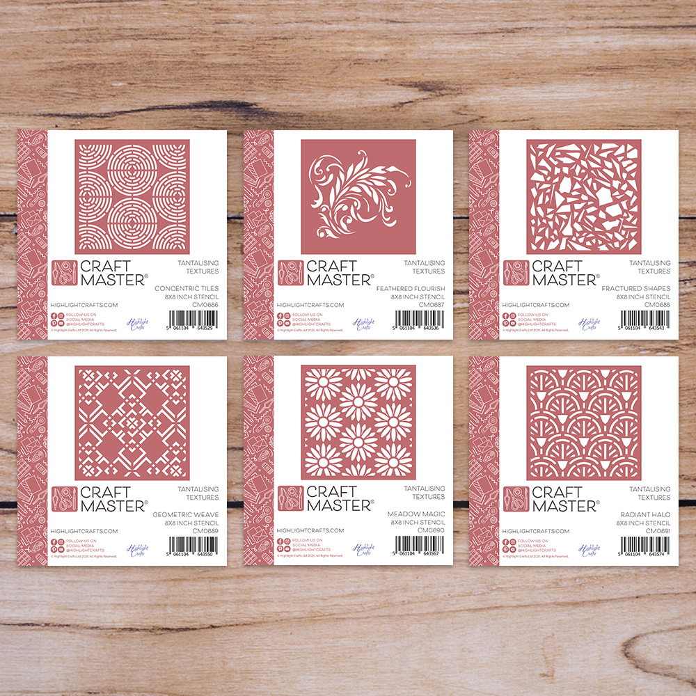 Craft Master Tantalising Textures 8x8 Stencil Bundle