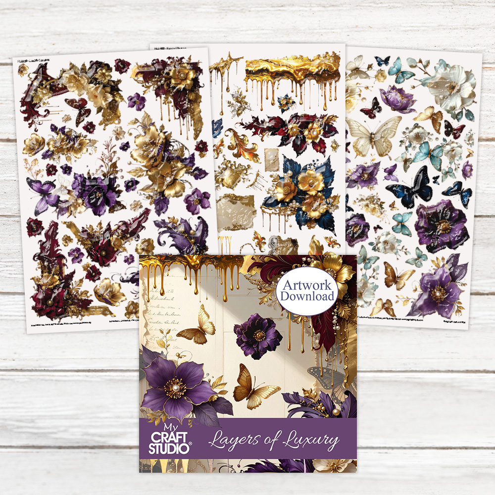 My Craft Studio Layers of Luxury Download + Resin Decal Sheets Bundle