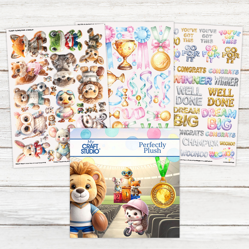 My Craft Studio Perfectly Plush Download + Resin Decal Sheets Bundle