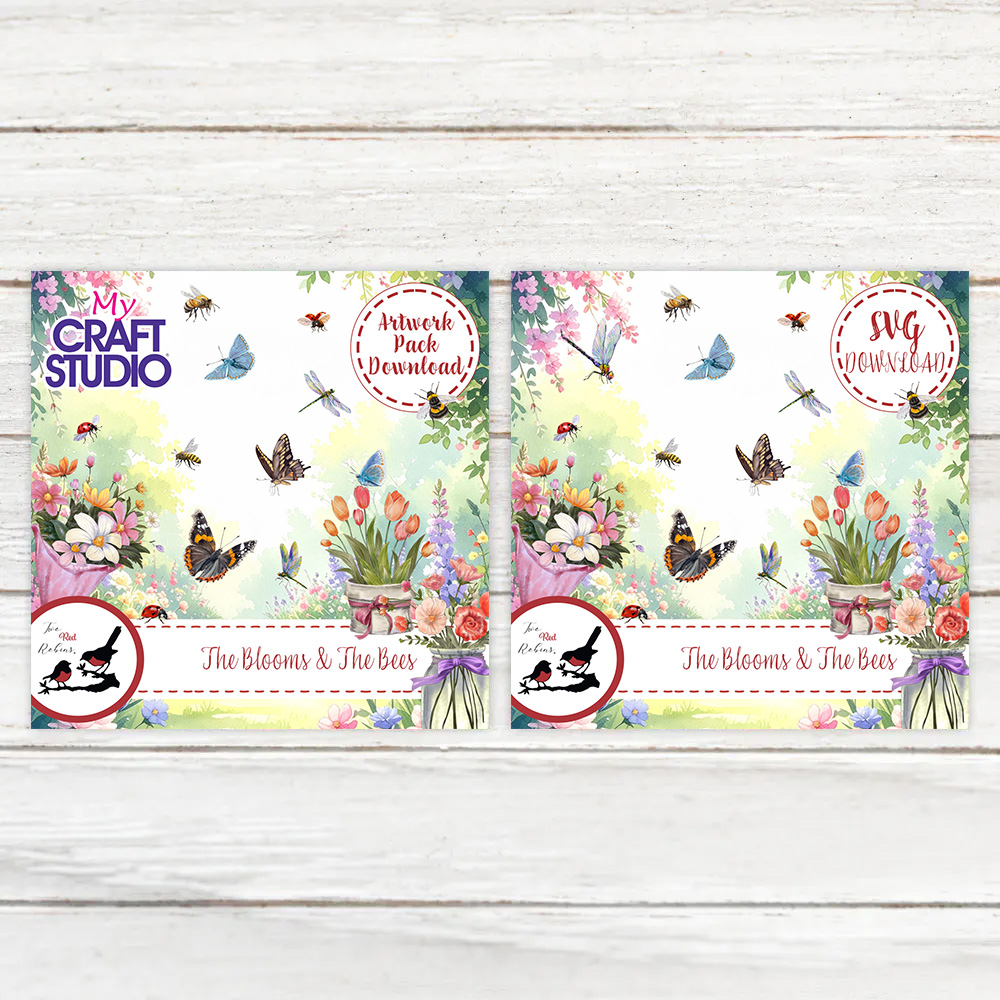 Two Red Robins The Blooms & The Bees SVG & Artwork Downloads Bundle