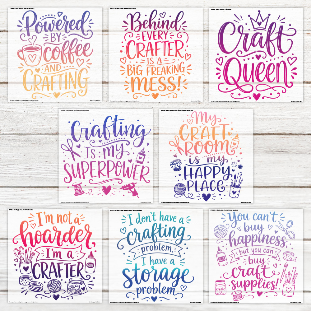 Highlight Luxe Crafty Quotes Large Heat Transfer Sheet Bundle