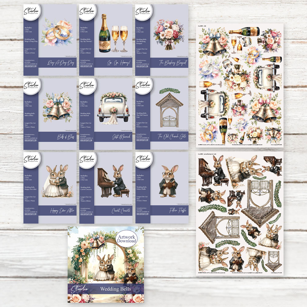 In The Studio Wedding Bells Die, Decals & Artwork Download Bundle