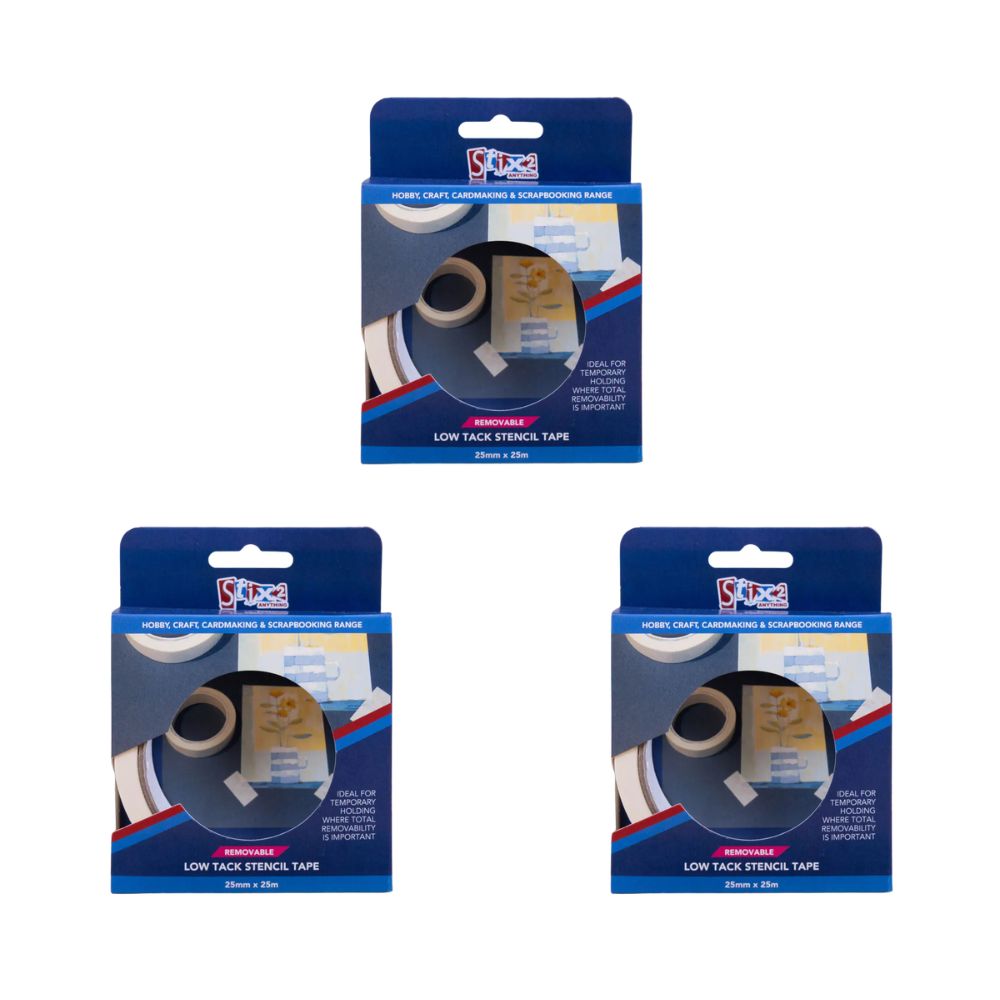 Low Tack Stencil Tape Triple Bundle - 25mmx25m