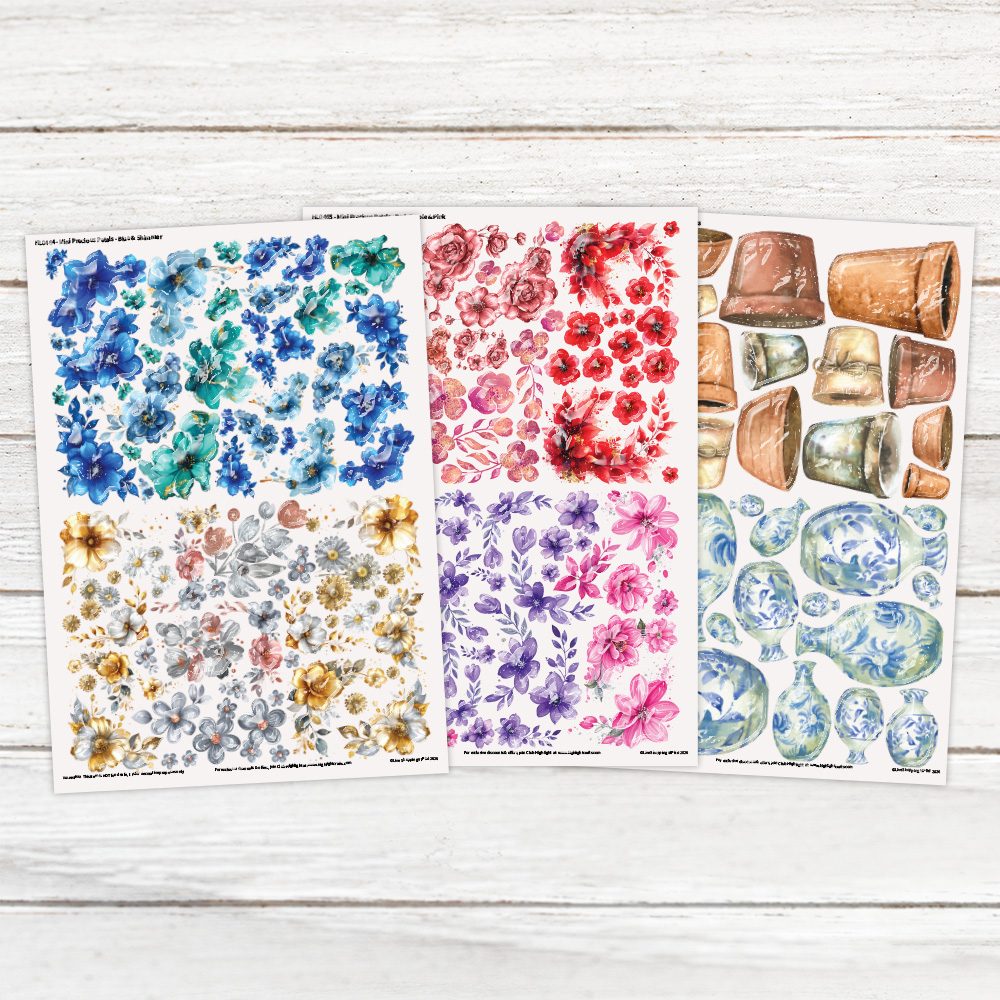 Highlight Luxe Mini Precious Petals Resin Decals Bundle