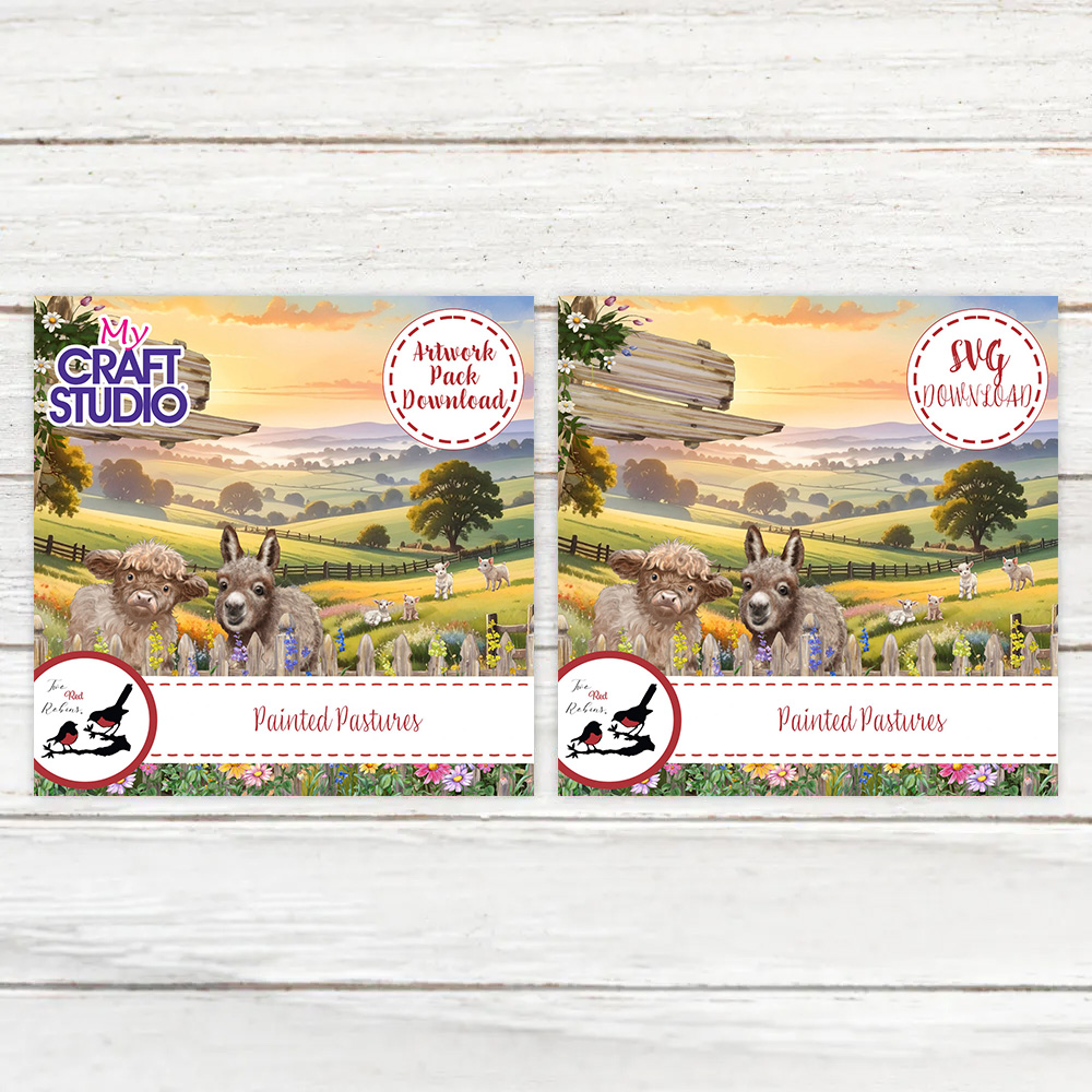 Two Red Robins Painted Pastures SVG & Artwork Downloads Bundle
