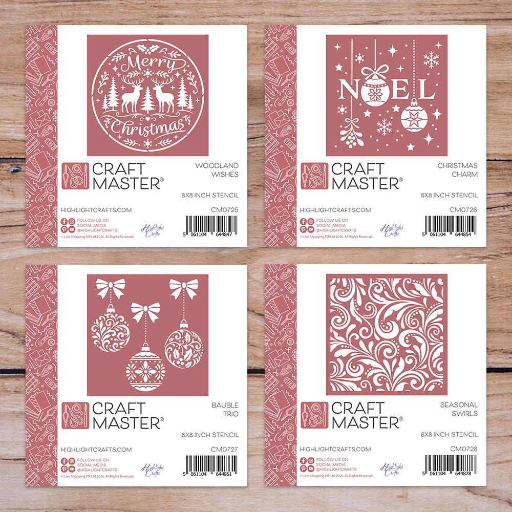 Craft Master Festive Twilight 8x8 Stencil Bundle