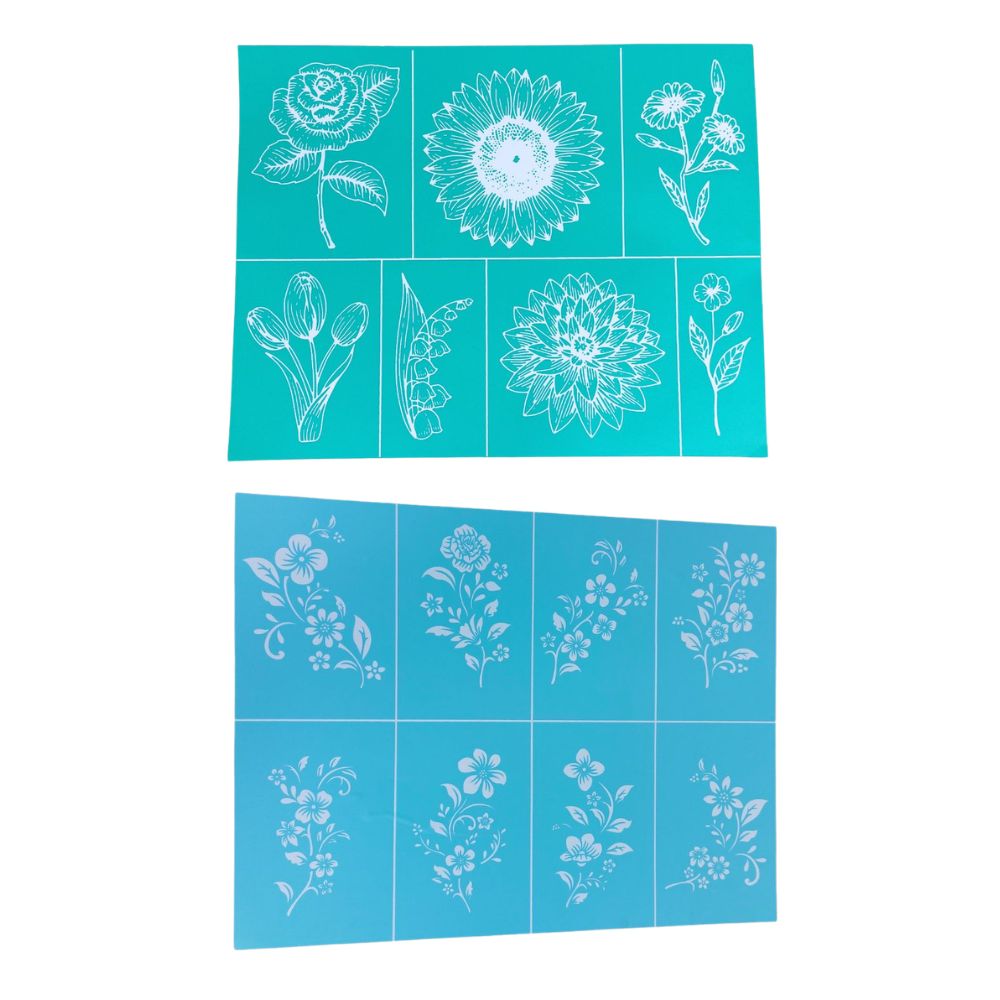 Self Adhesive Silk Screen Stencil Bundle - Floral Abundance