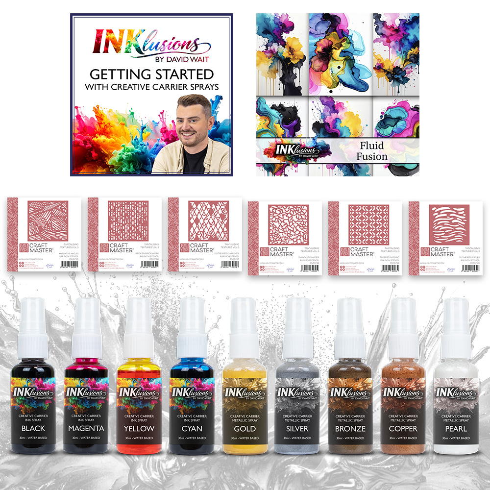 Inklusions Creative Carrier Spray + Stencils Mega Bundle
