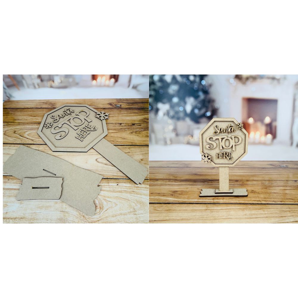 Craft Master MDF - Large & Small Santa Sign Set