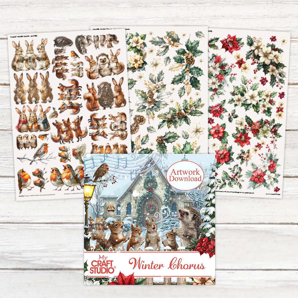 My Craft Studio Winter Chorus Download + Resin Decal Sheets Bundle