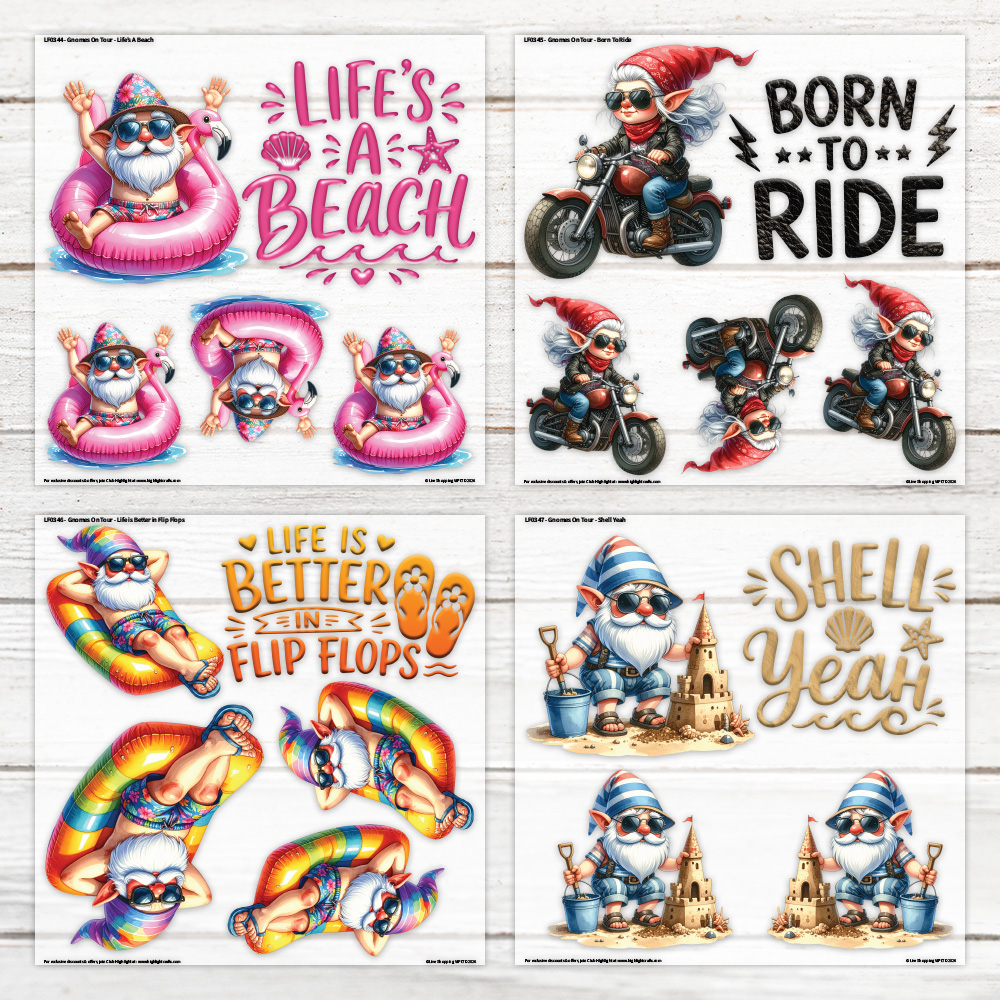 Highlight Luxe Gnomes On Tour Vol 2 Large Heat Transfer Sheet Bundle