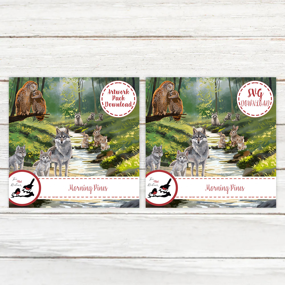 Two Red Robins Morning Pines SVG & Artwork Downloads Bundle