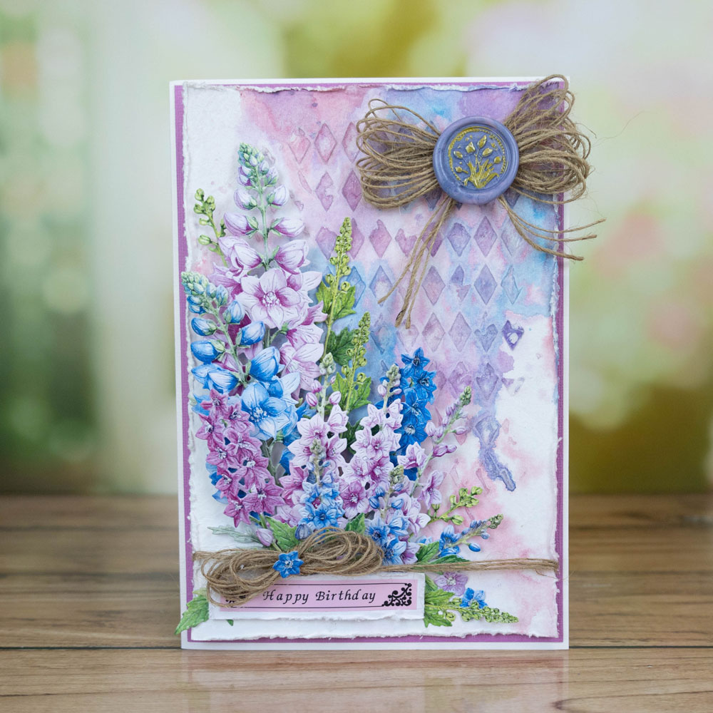 Two Red Robins Flower of the Month Delphinium Die & Artwork Download Bundle - Image 3