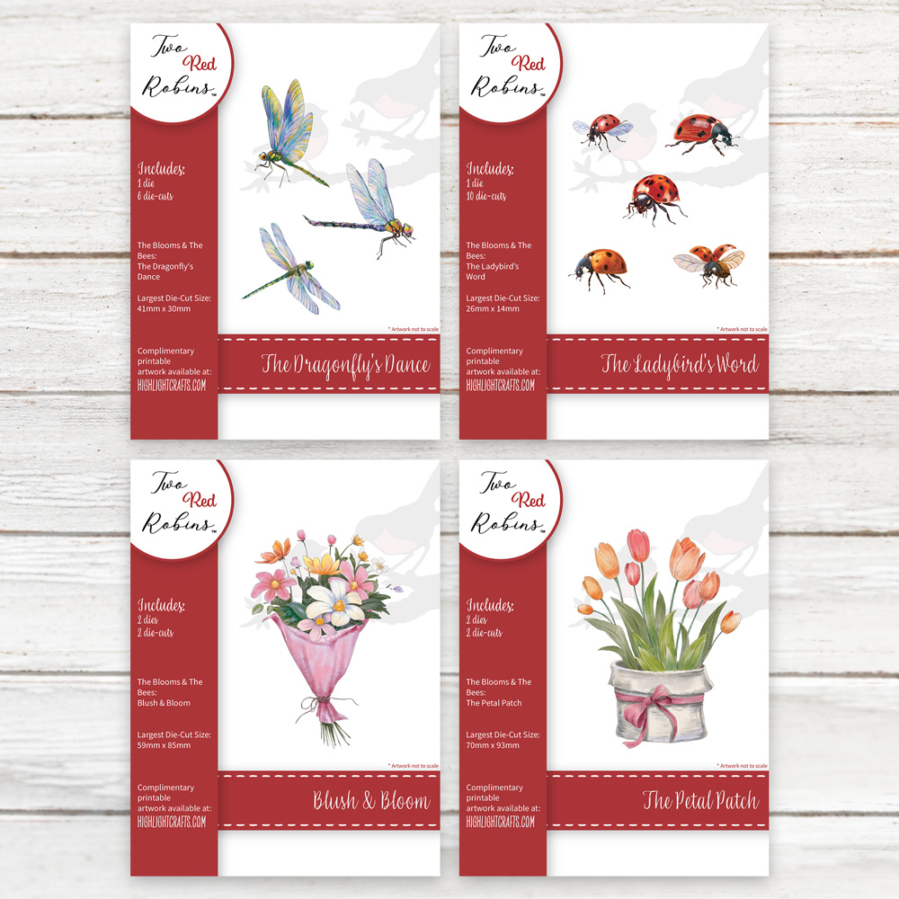 Two Red Robins Dragonfly Dream Die Bundle