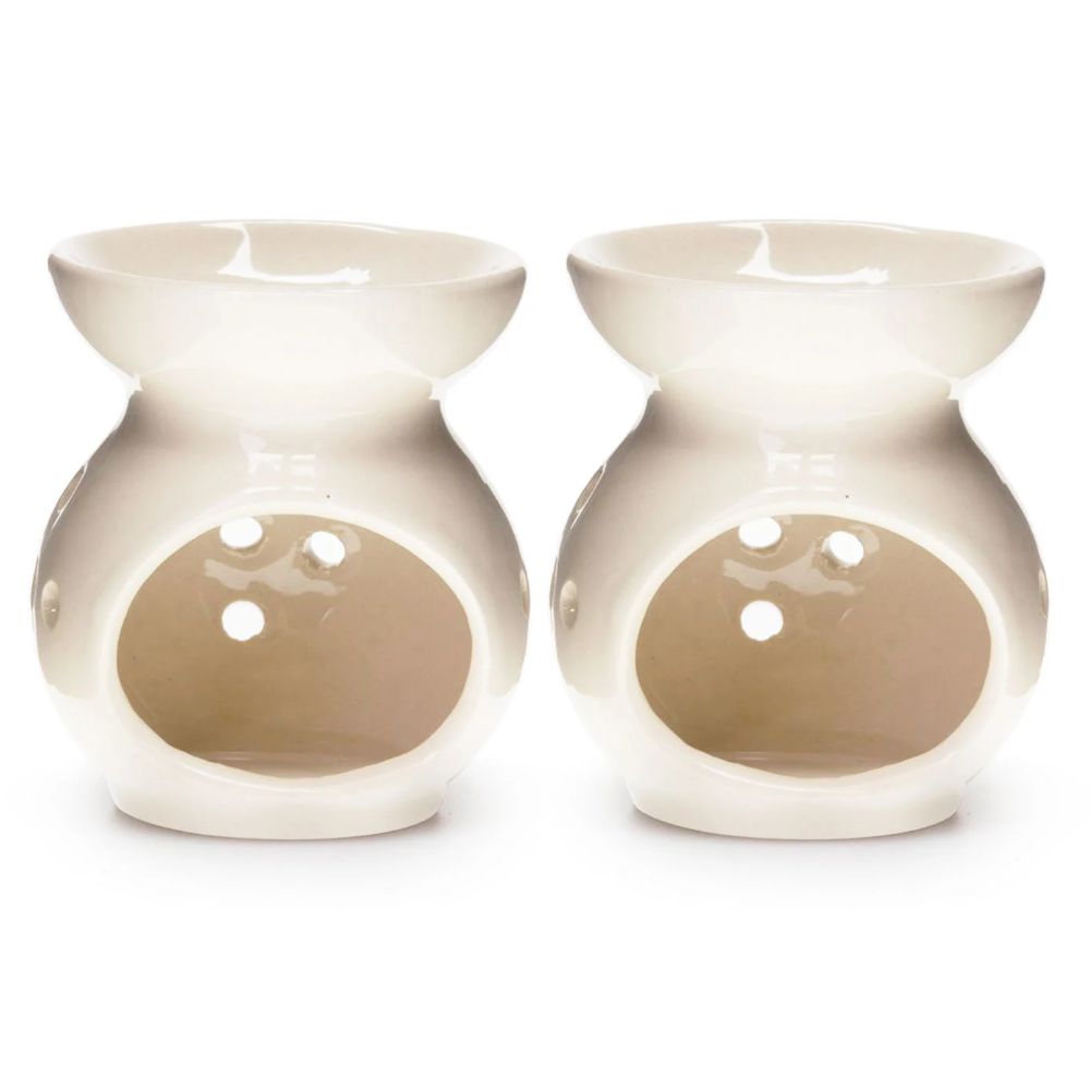 Pan Aroma Cream Ceramic Oil Burner Double Bundle