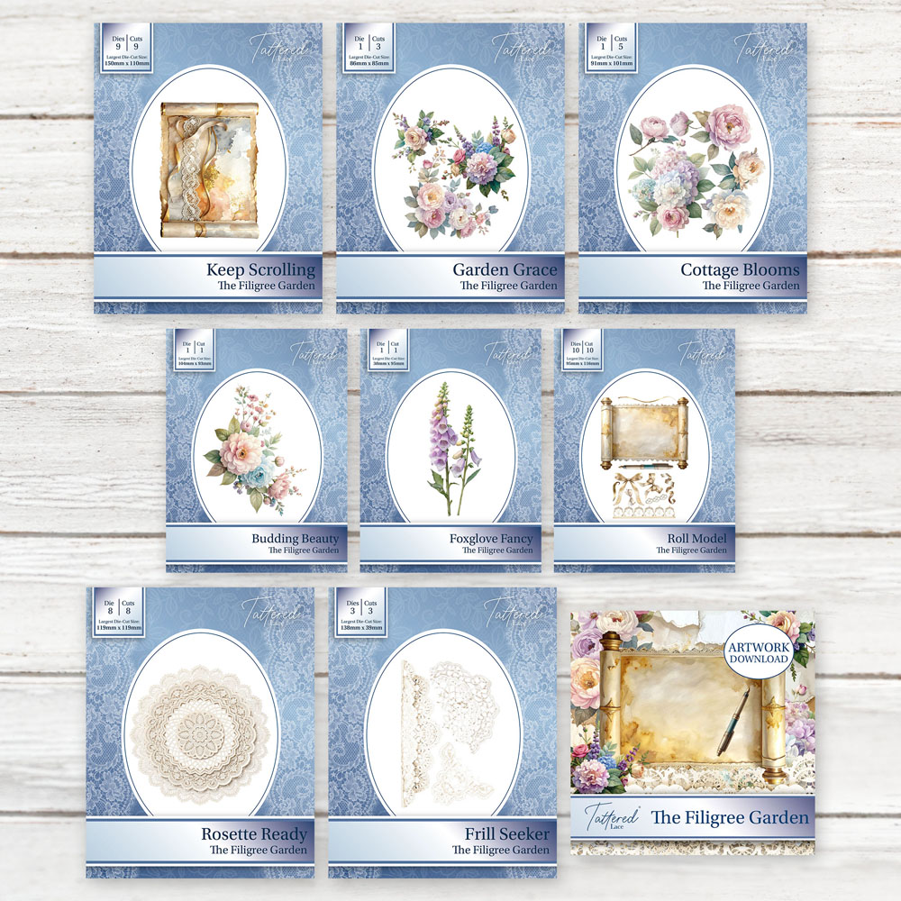 Tattered Lace The Filigree Garden Die & Artwork Download Bundle