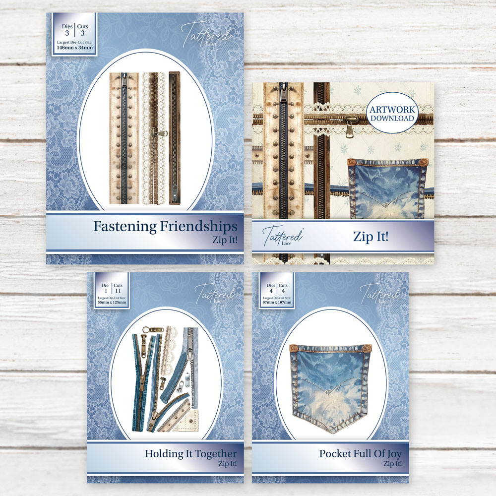 Tattered Lace Zip It! Die & Artwork Download Bundle
