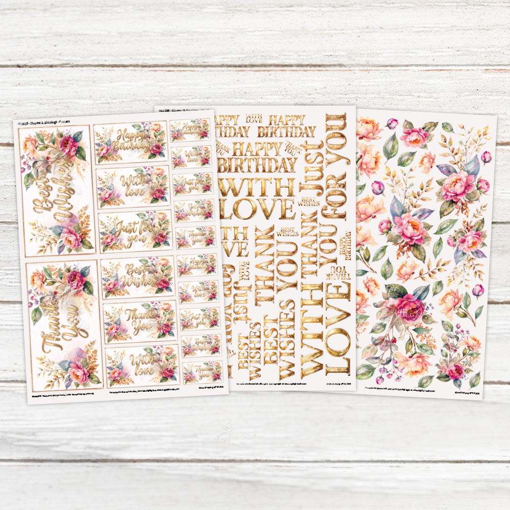 Highlight Luxe Blooms & Blessings Resin Decal Sheet Bundle