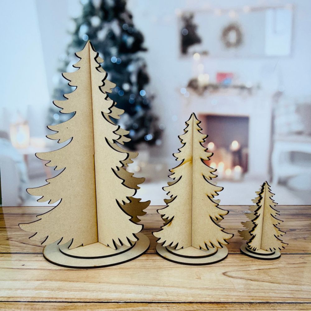 Craft Master MDF Christmas Tree Bundle of 3