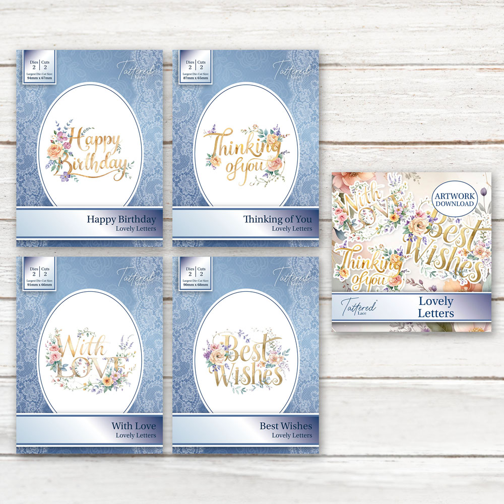 Tattered Lace Lovely Letters Die & Artwork Download Bundle