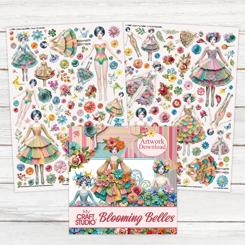 Highlight Luxe Blooming Belles Resin Decal Sheets + Artwork Download Bundle