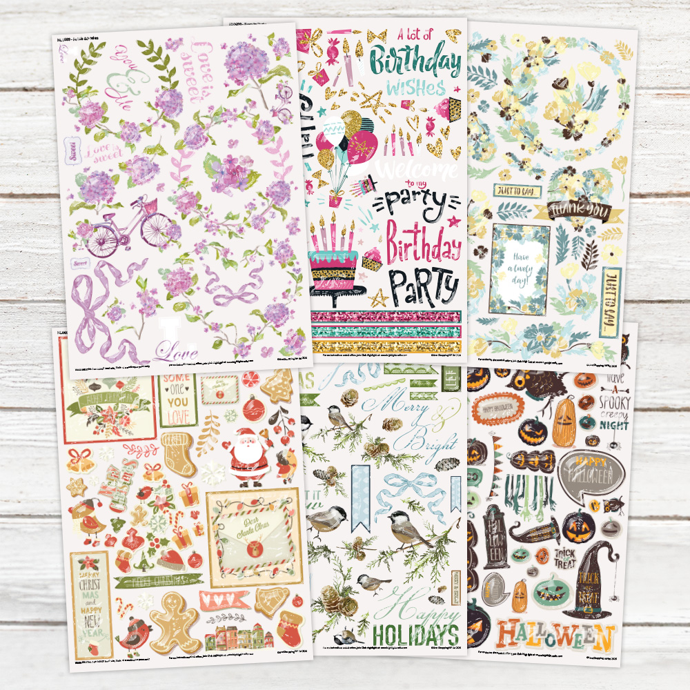 Highlight Luxe Moments & Memories Resin Decal Sheet Bundle