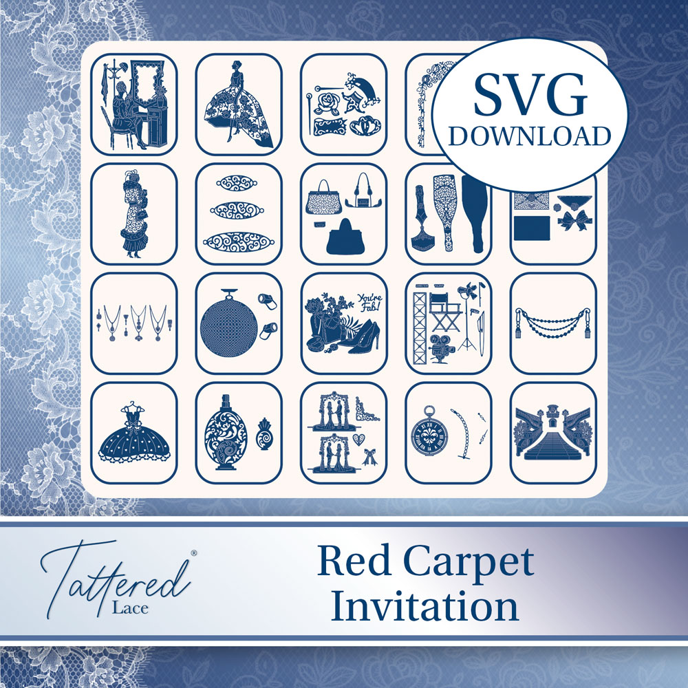 Tattered Lace Red Carpet Invitation SVG Download (#42)