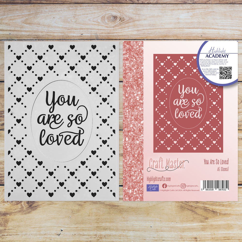 Craft Master You Are Loved A5 Stencil