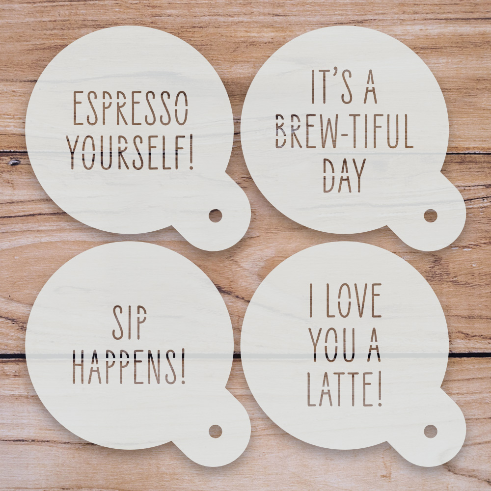 Craft Master Coffee Slogans Stencil Set