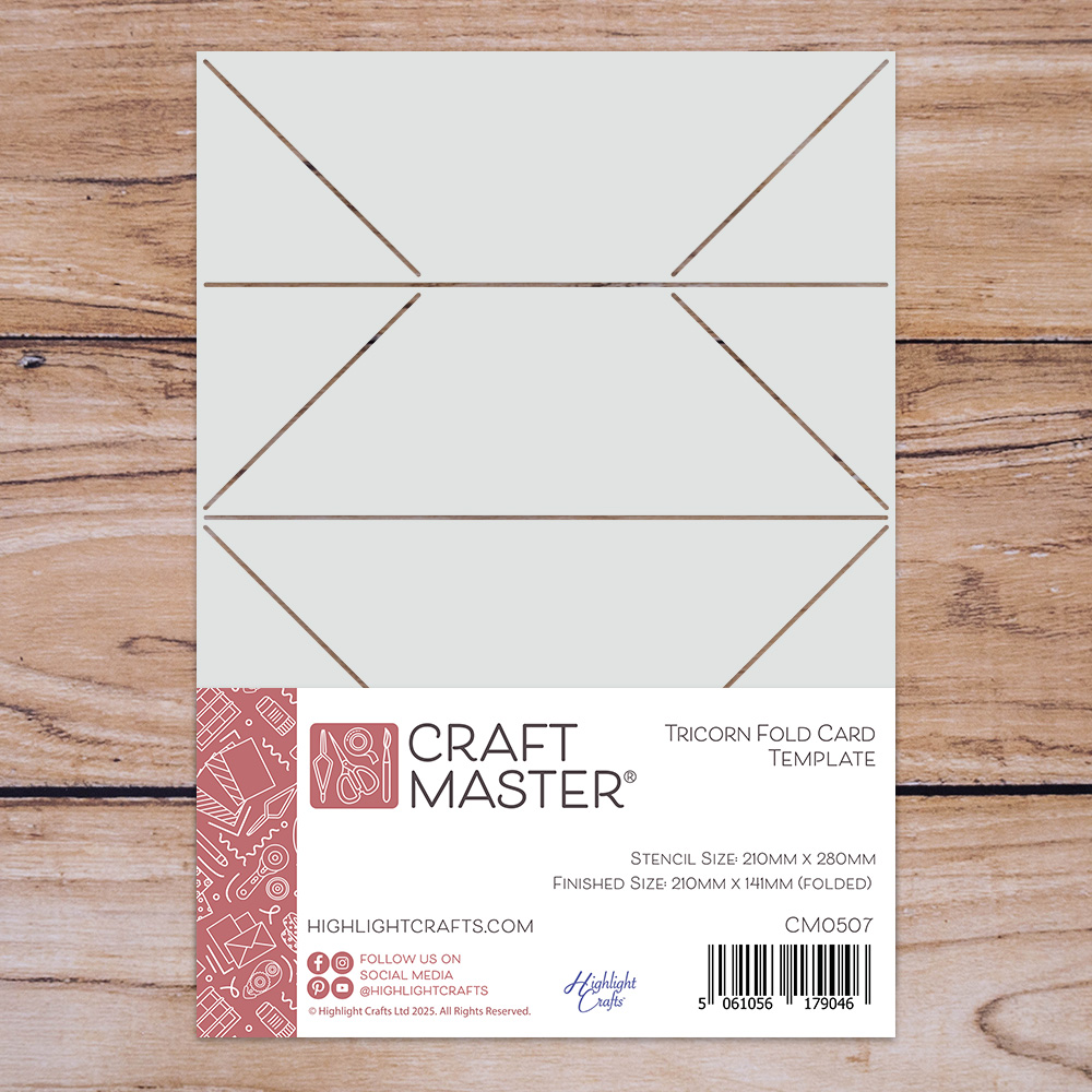 Craft Master Tricorn Fold Card Template Stencil