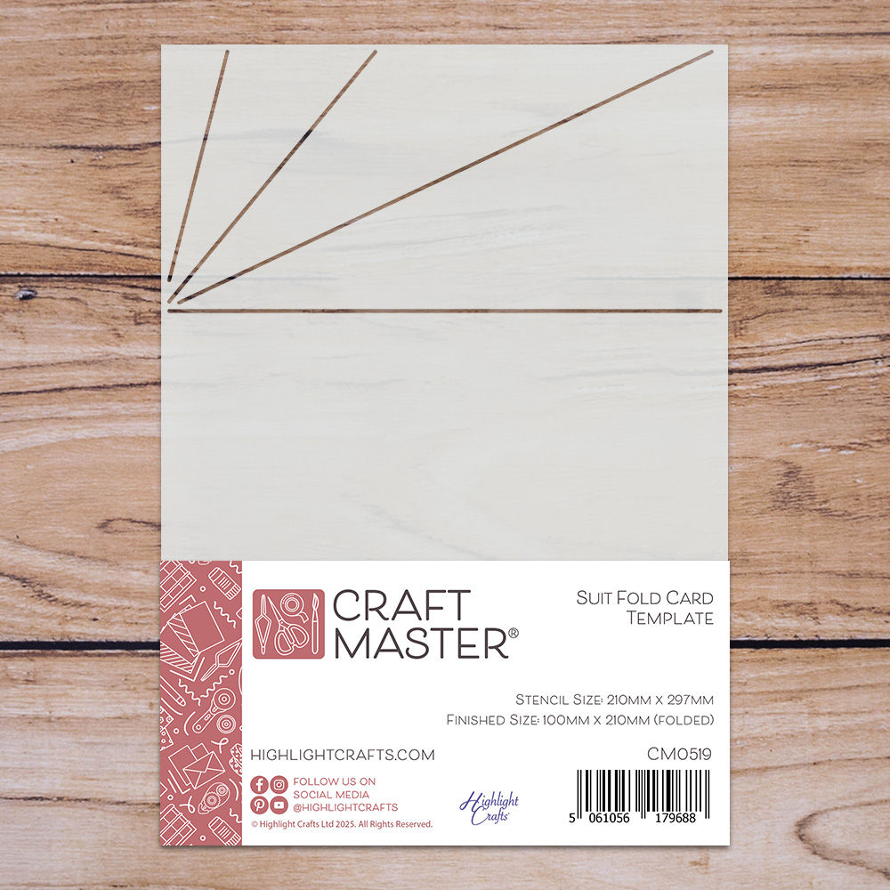 Craft Master Suit Fold Card Template Stencil