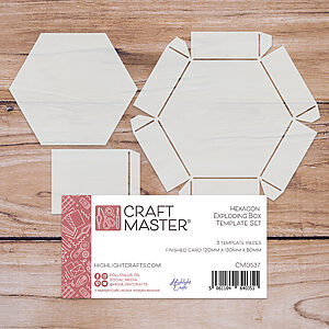 Craft Master Hexagon Exploding Box Template Stencil - Highlight Crafts