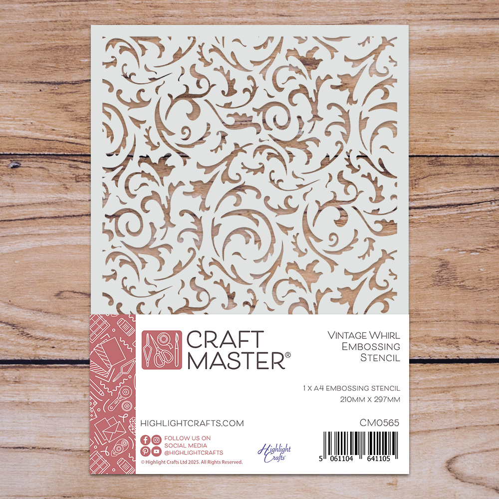 Craft Master Vintage Whirl A4 Embossing Stencil