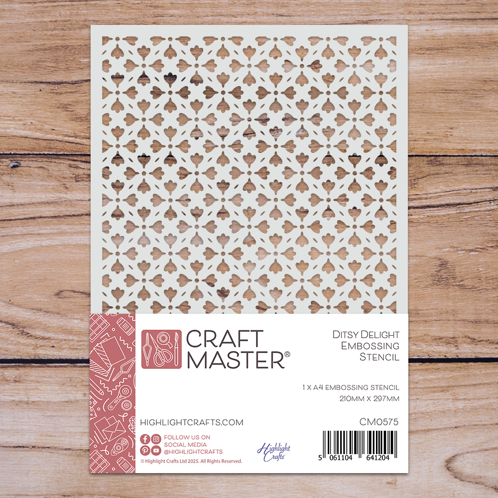 Craft Master Ditsy Delight A4 Embossing Stencil