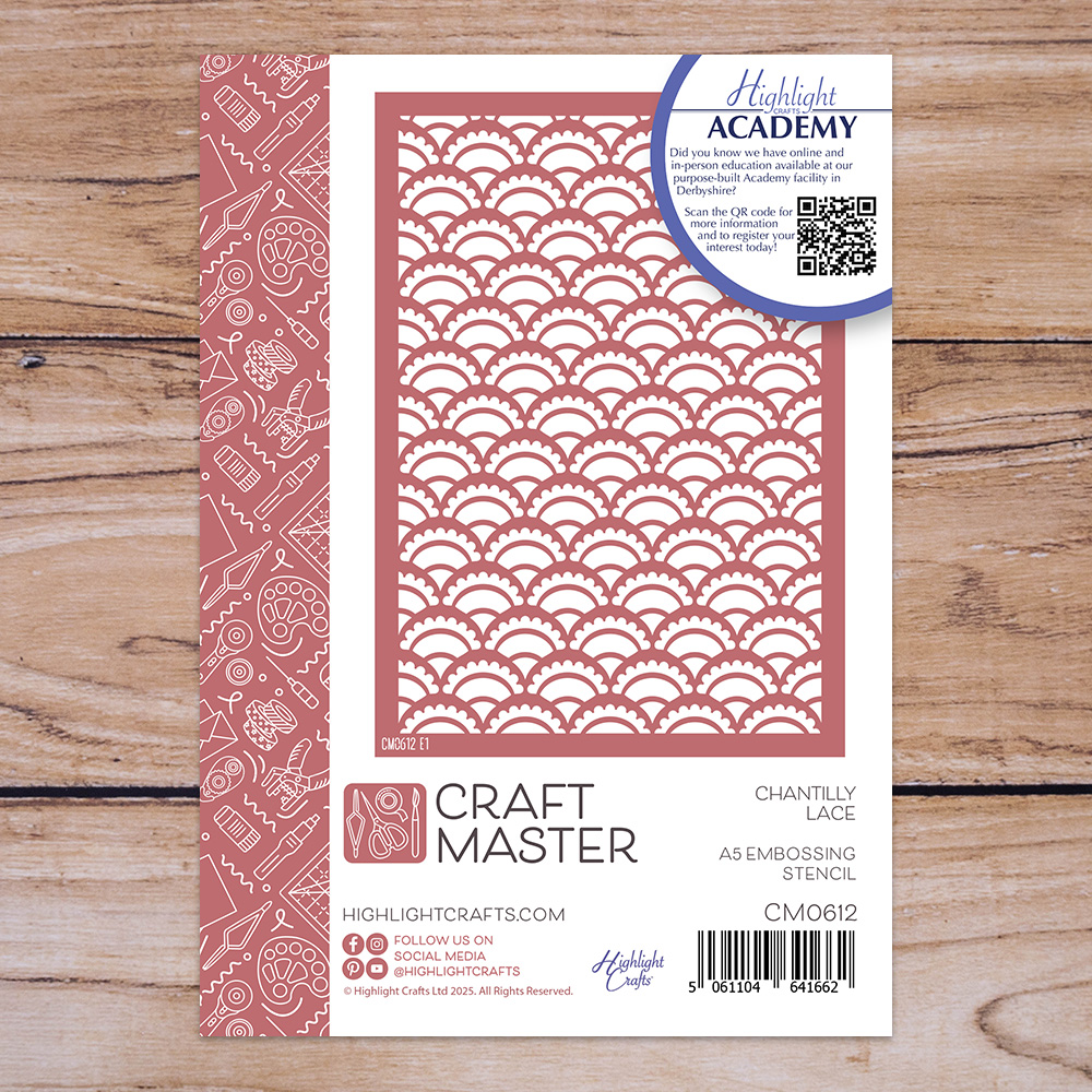 Craft Master Chantilly Lace A5 Embossing Stencil