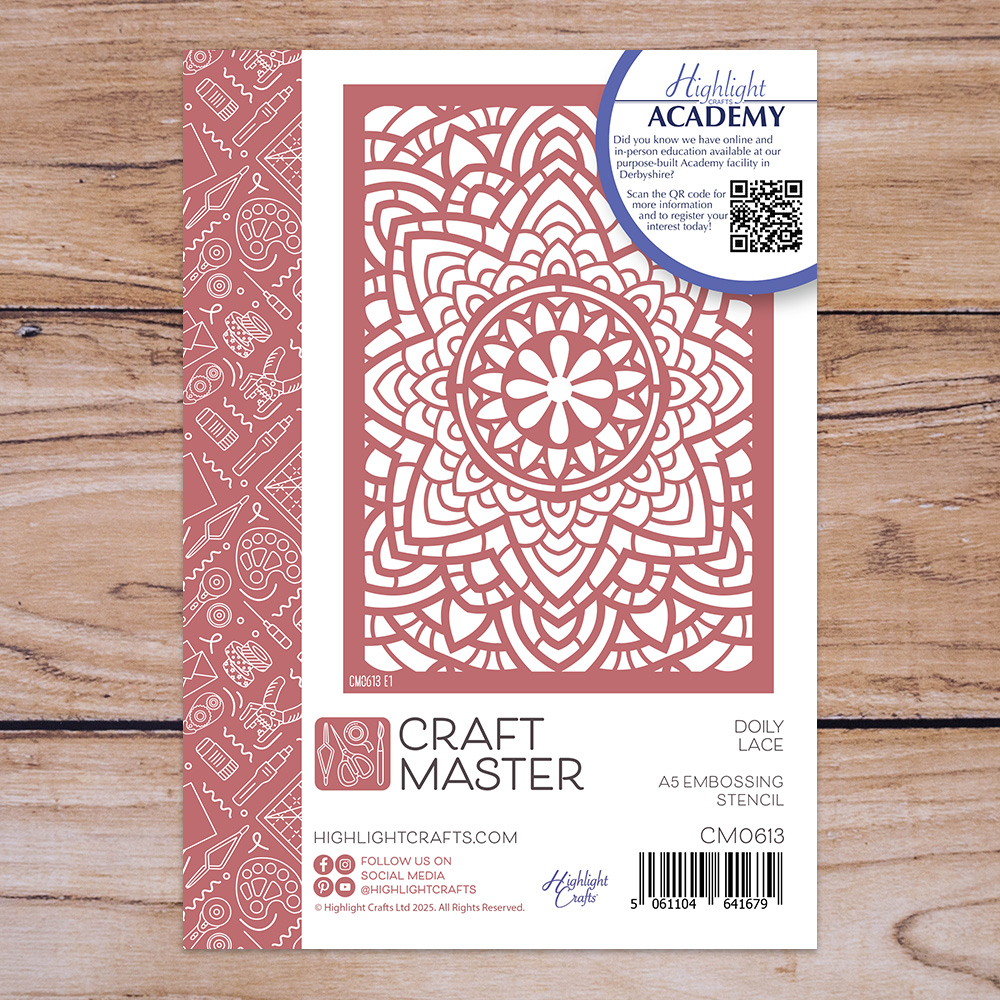 Craft Master Doily Lace A5 Embossing Stencil