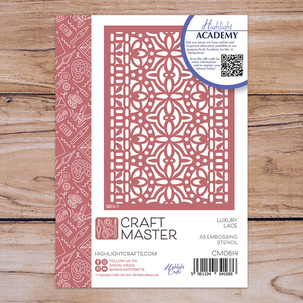 Craft Master Luxury Lace A5 Embossing Stencil