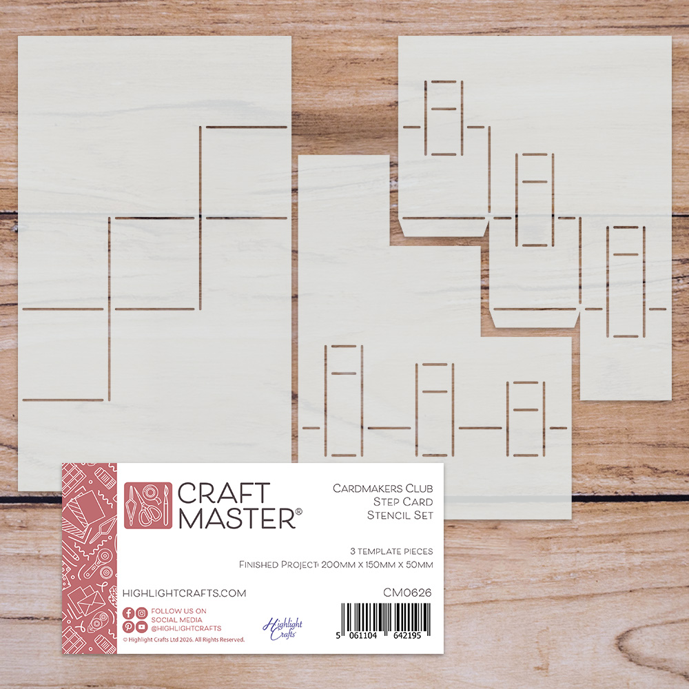 Craft Master Cardmakers Club Step Card Stencil Set
