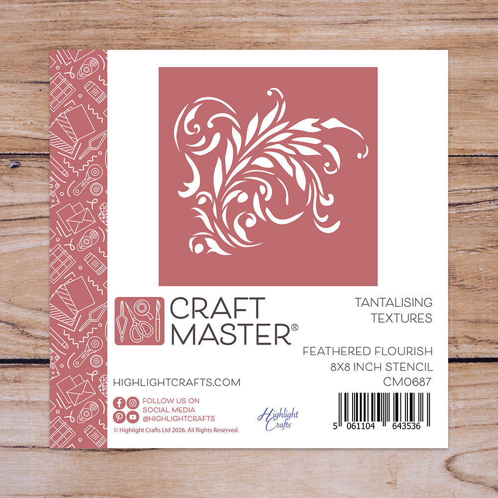 Craft Master Feathered Flourish 8x8 Stencil