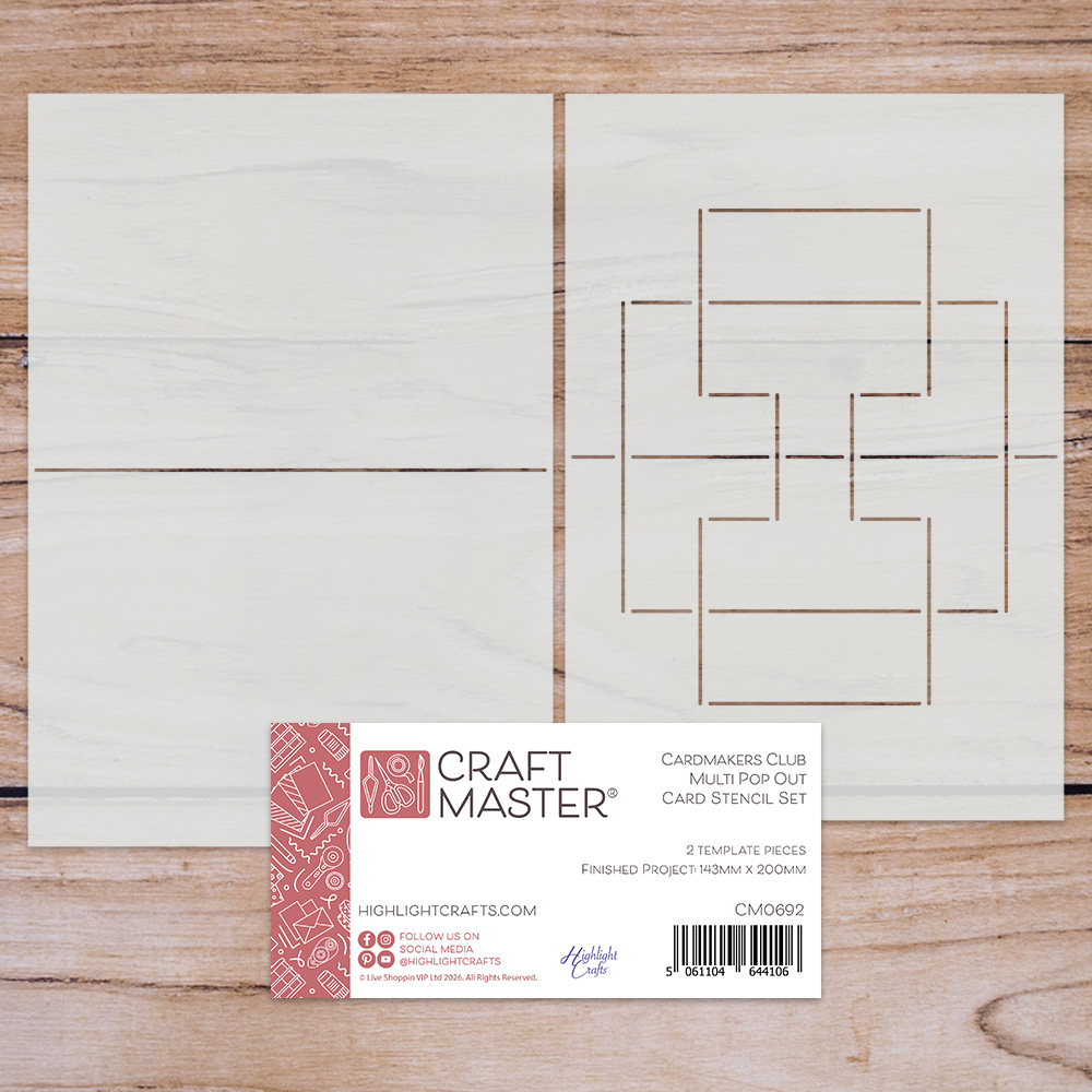 Craft Master Cardmakers Club Multi Pop Out Card Stencil Set