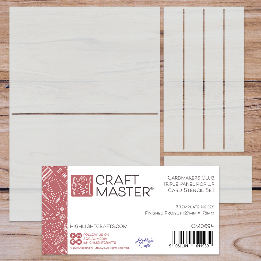 Craft Master Cardmakers Club Triple Panel Pop Up Card Stencil Set
