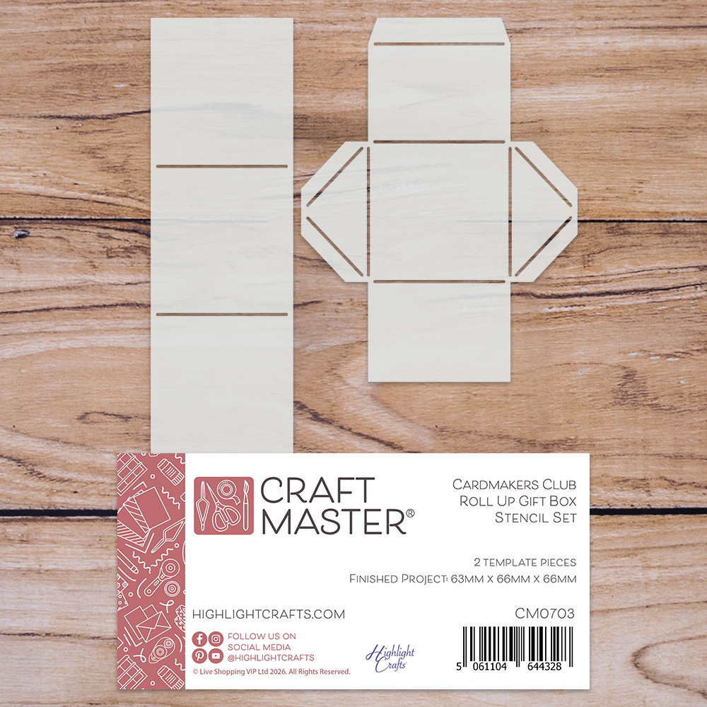 Craft Master Cardmakers Club Roll Up Gift Box Stencil Set
