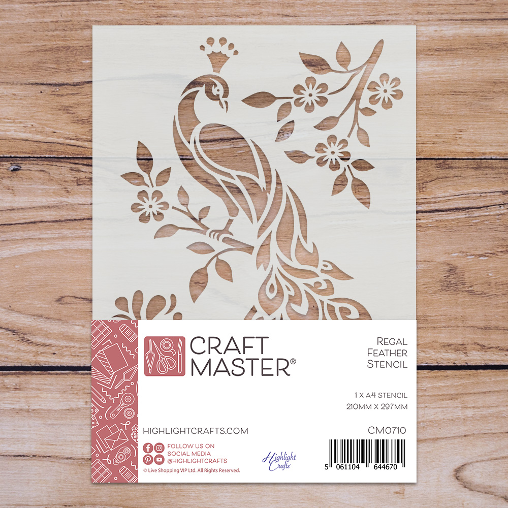 Craft Master Regal Feather A4 Stencil